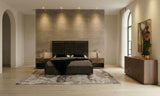 Queen Daystar + Roma - Modern Dark Brown Velvet + Walnut 4-Piece Bedroom Set