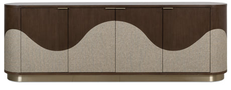 Commerce And Market Roll With It Four-Door Credenza - Dark Brown / Gray by Hooker Furniture - View 10