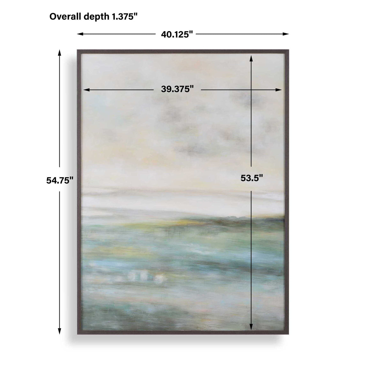 Awakening Hand Painted Landscape Art Blue / Brown / Green / White / Yellow - Blue / Green by Uttermost - View 8