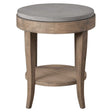 Deka Round Side Table Gray & Light Brown - Gray / Light Brown by Uttermost - View 1
