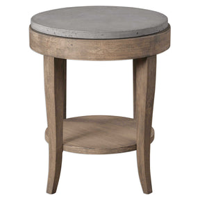 Deka Round Side Table Gray & Light Brown - Gray / Light Brown by Uttermost - View 1