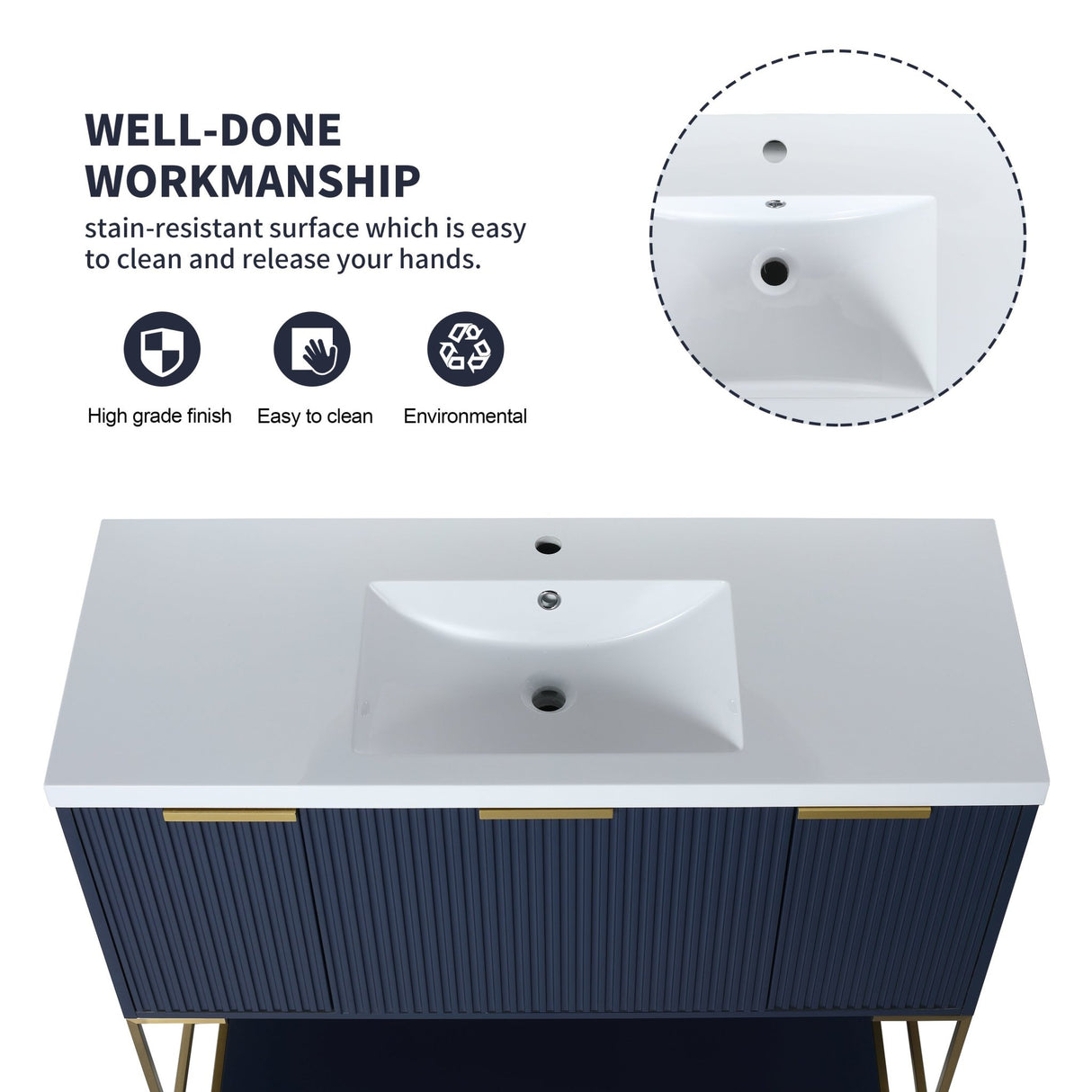 48 Inch Freestanding Bathroom Vanity With Resin Basin,48x18 - BVA01148NB - W99951399 - image - 8