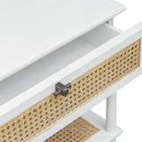 Coast Rattan Side Table White / Woodtone - White / Light Brown by Uttermost - View 6
