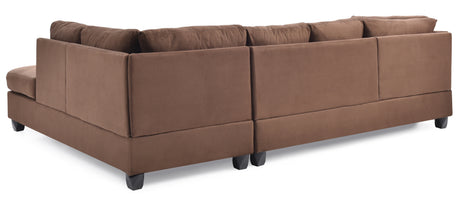 Malone G632B-SC Sectional (Without Ottoman) , CHOCOLATE - sold by Home Elegance USA