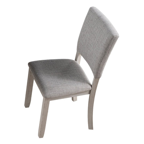 Transitional Style 5pc Dining Set Gray Upholstered Fabric Chairs Dining Table Trestle Base Table 4x Side Chairs Dining Room - sold by Home Elegance USA