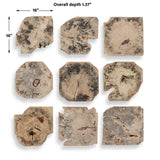 Bahati Wood Bleached Wall Decor (Set of 9) - Light Brown by Uttermost - View 6