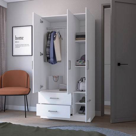 Four Door Armoire Crosby, Bedroom, White - sold by Home Elegance USA