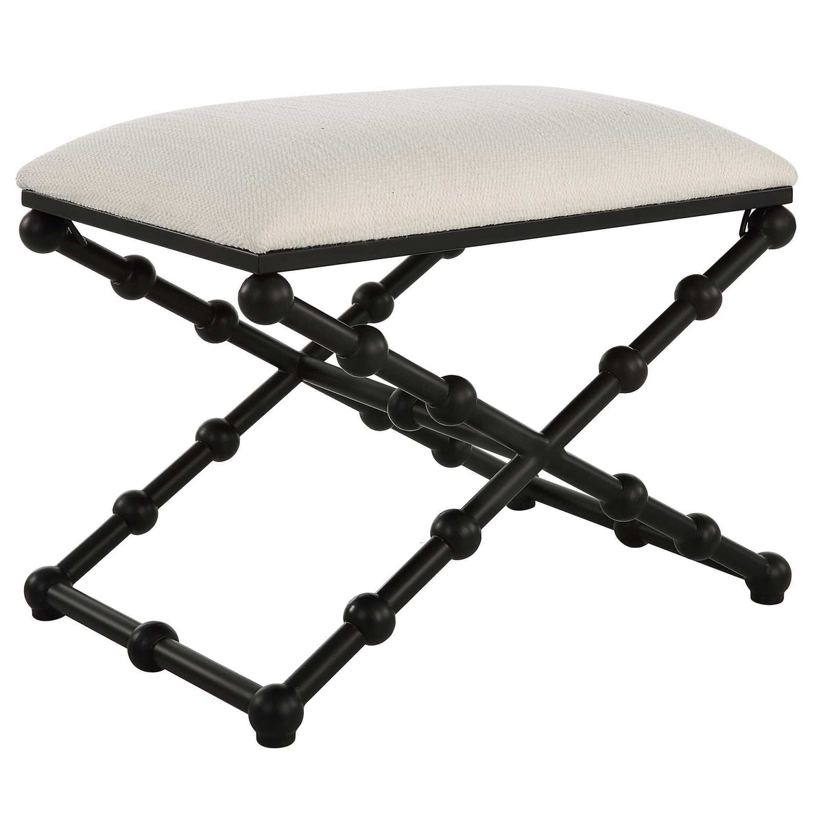 Iron Drops Small Bench - White / Black by Uttermost - View 4