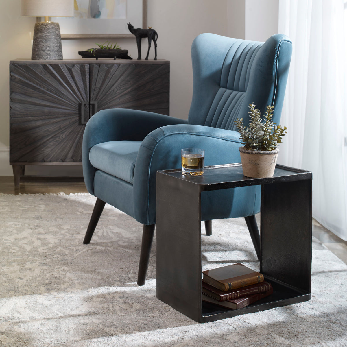 Derwent Industrial Side Table - Black by Uttermost - View 2