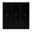Six Doors Armoire Maya, Bedroom, Black / White - sold by Home Elegance USA