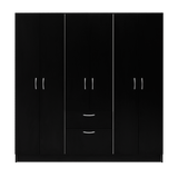 Six Doors Armoire Maya, Bedroom, Black / White - sold by Home Elegance USA