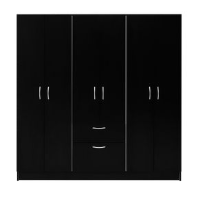Six Doors Armoire Maya, Bedroom, Black / White - sold by Home Elegance USA