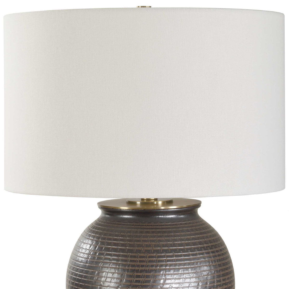 Hawkins Ribbed Table Lamp Bronze - Black by Uttermost - View 4