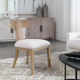 Idris Armless Chair Natural White & Light Brown - White / Light Brown by Uttermost - View 2