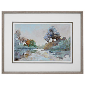 Morning Lake Watercolor Framed Print - Blue by Uttermost - View 1