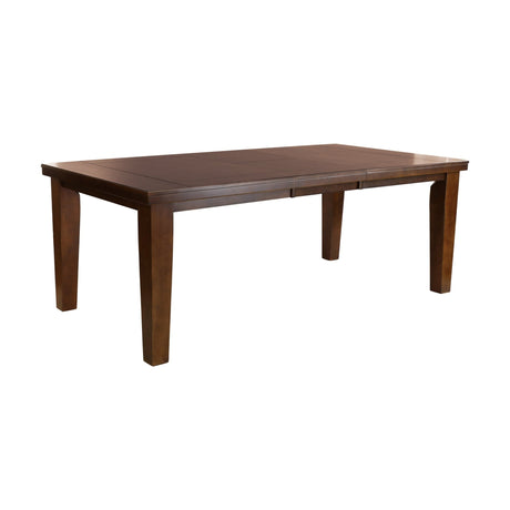 Dark Oak Finish Rectangular 1pc Dining Table with Self - Storing Extension Leaf Wooden Simple Dining Furniture | Home Elegance USA