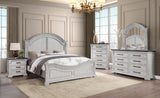 Transitional Style 5 Pc Queen Bedroom Set Made with Wood in Antique White