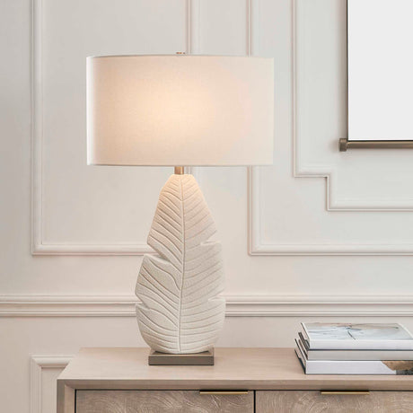 Palm Leaf Table Lamp - White by Uttermost - View 2