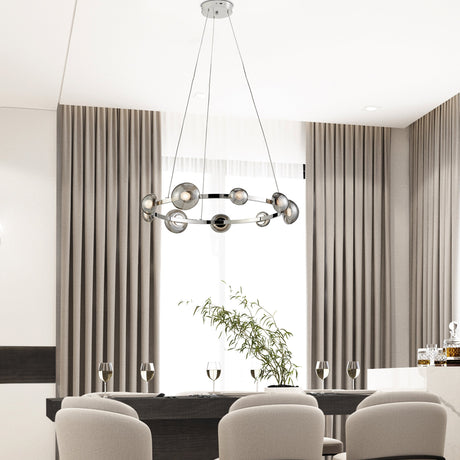 Orbis Halo Chandelier // Polish Nickel  | Finesse - Home Elegance USA