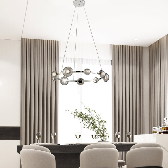 Orbis Halo Chandelier // Polish Nickel  | Finesse - Home Elegance USA