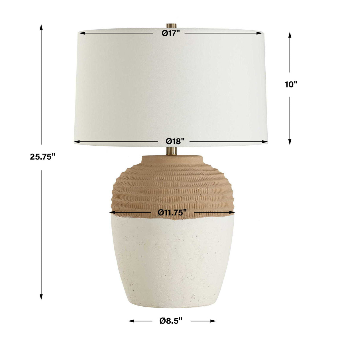 Bellaby Terracotta Table Lamp - Light Brown / White by Uttermost - View 7