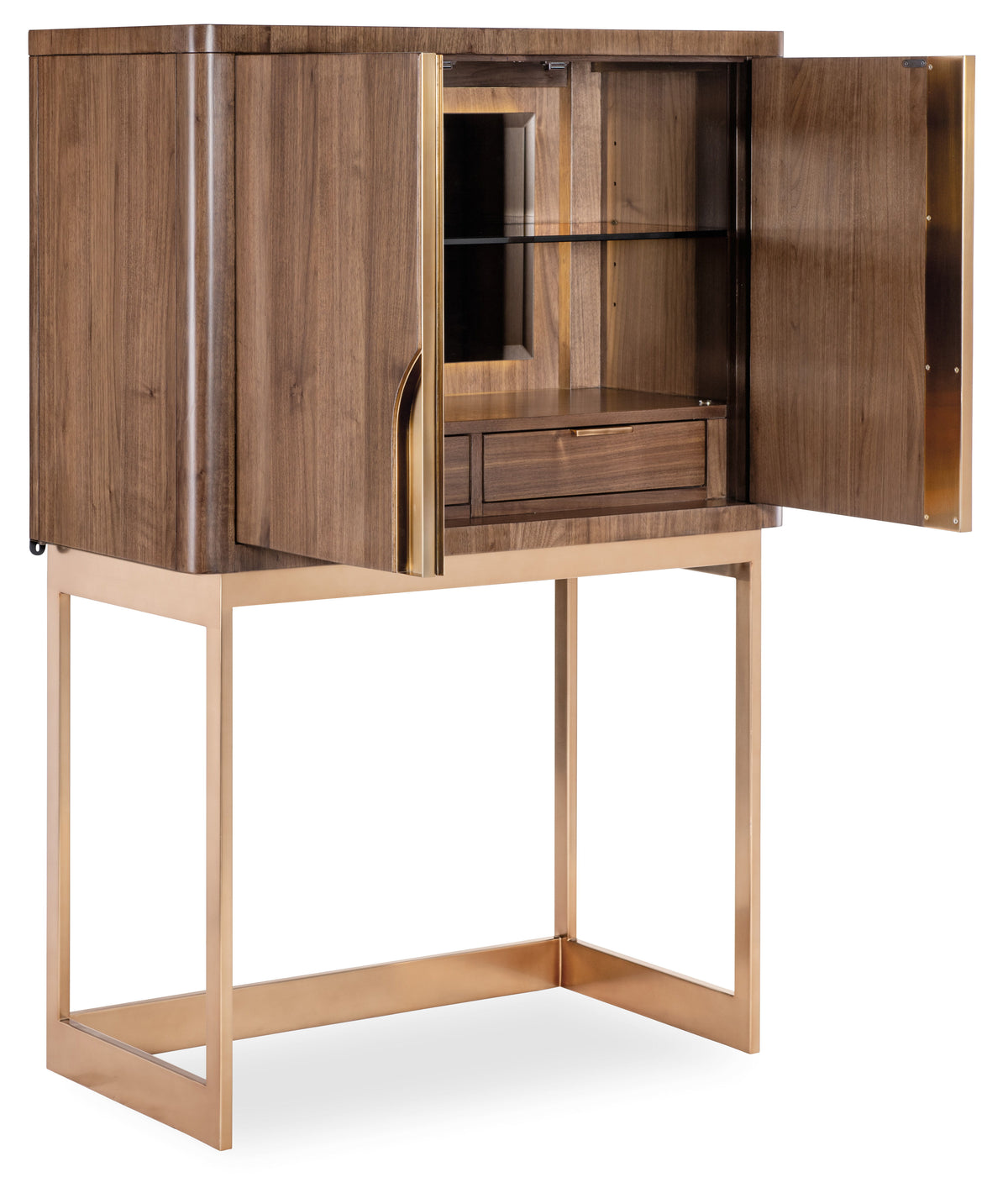 Eleana Bar On Stand Medium Wood / Gold - Dark Brown / Gold by Hooker Furniture - View 6