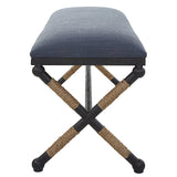 Firth Rustic Bench Navy - Blue / Light Brown by Uttermost - View 5