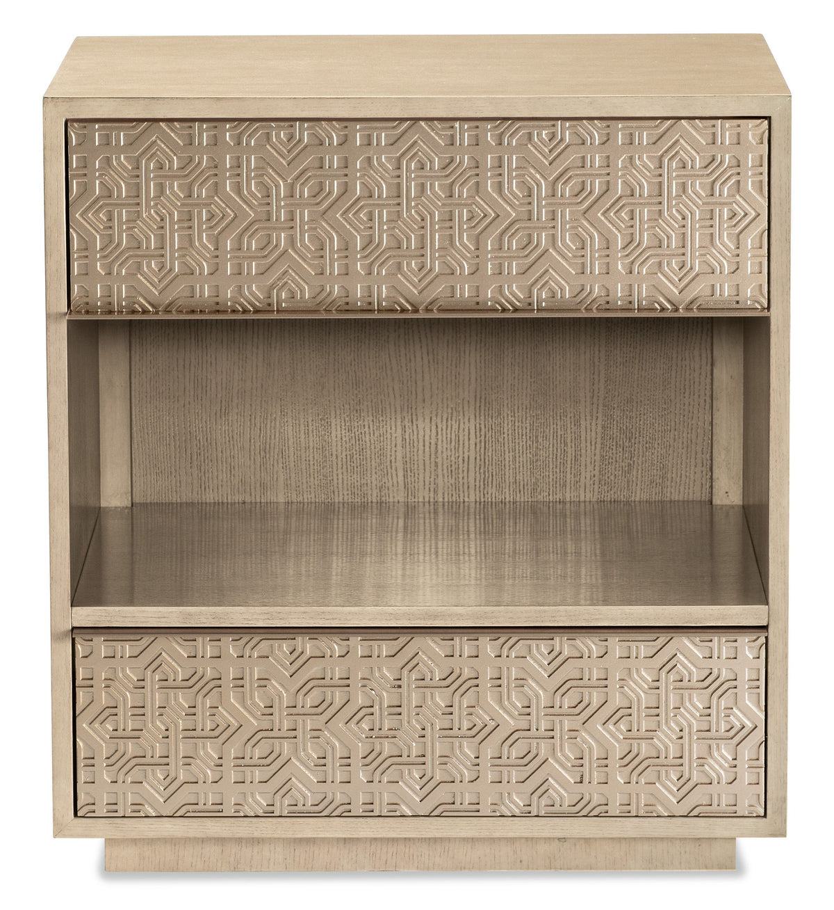 Geometry Nightstand Polished Limestone - Beige / Gold by Hooker Furniture - View 2