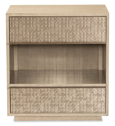 Geometry Nightstand Polished Limestone - Beige / Gold by Hooker Furniture - View 2