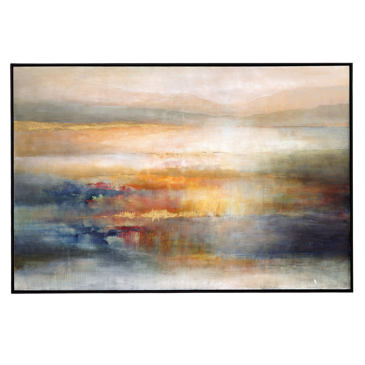 Seafaring Dusk Hand Painted Abstract Art - Beige / Blue by Uttermost - View 1