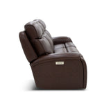 Walker Power Reclining Sofa With Console, Power Headrest & Lumbar - Dark Brown | Flexsteel