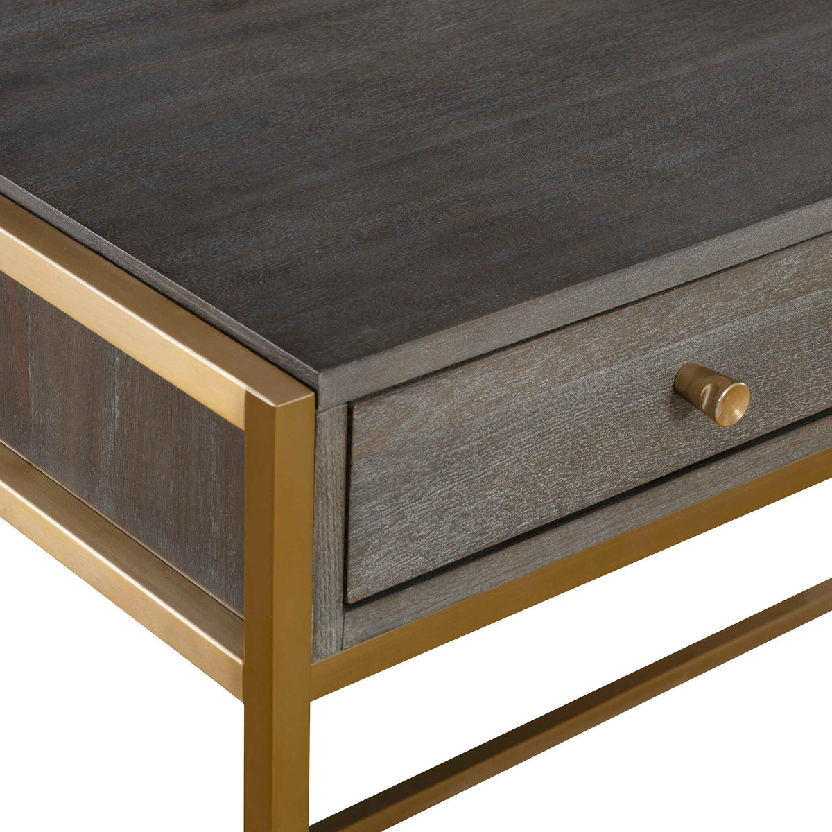 Taja Modern Writing Desk - Dark Gray / Dark Brown by Uttermost - View 7