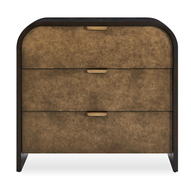 Byrams 3 Drawer Oak Chest Brown / Gold / Woodtone - Dark Brown by Uttermost - View 1