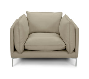 Divani Casa Harvest - Modern Taupe Full Leather Chair | Home Elegance USA