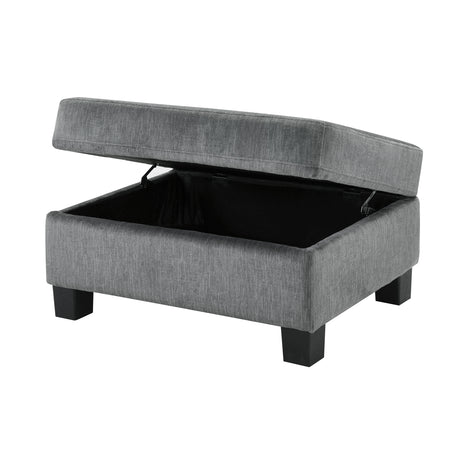 U-shaped Sectional Sofa Chenille Upholstered with Movable Storage Ottoman, Dark Gray, 111.8' - sold by Home Elegance USA