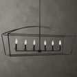 Clayton 6 Light Linear Chandelier - Black by Uttermost - View 1