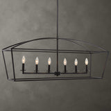 Clayton 6 Light Linear Chandelier - Black by Uttermost - View 1