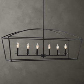 Clayton 6 Light Linear Chandelier - Black by Uttermost - View 1