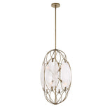 Valencia 6 Light Glass Panel Pendant - Gold / White by Uttermost - View 8