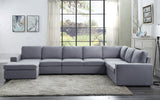 Tifton 147' Light Gray Linen 7 Seat Reversible Modular Sectional Sofa Chaise