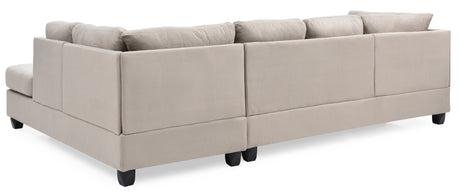 Malone G631B-SC Sectional ( Without Ottoman) , White - sold by Home Elegance USA