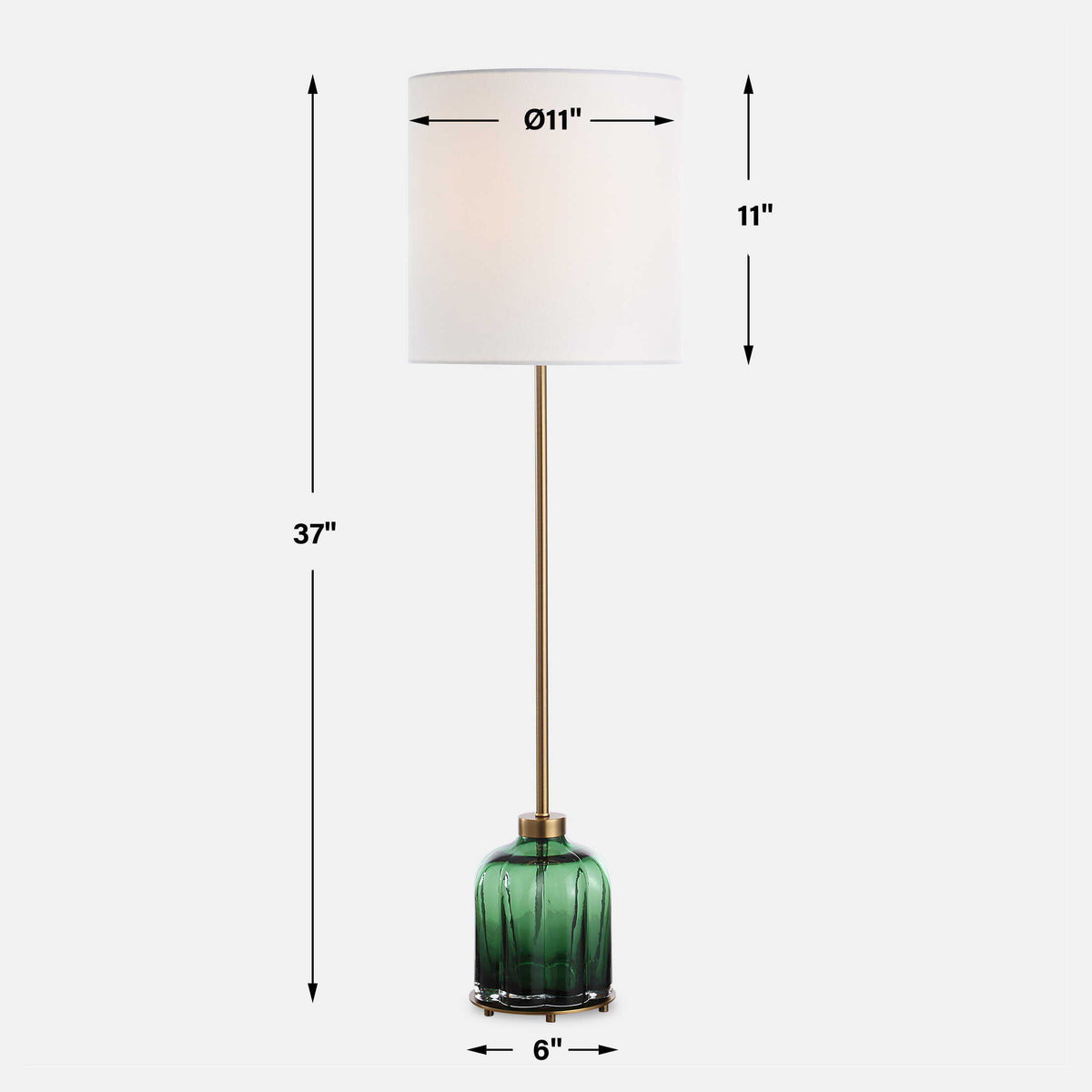 Lois Glass Buffet Lamp - Green by Uttermost - View 7