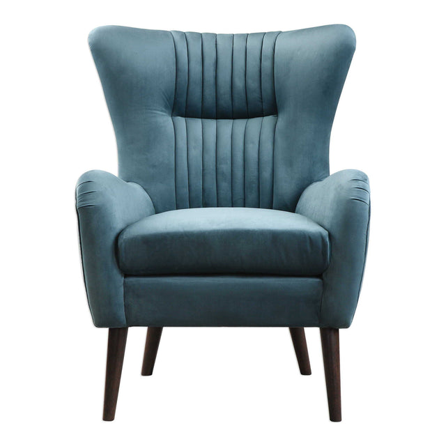 Dax Mid-Century Accent Chair - Blue / Light Brown by Uttermost - View 1