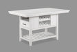 1pc Counter Height Table with Storage Drawers Wine Rack Open Shelf White Finish Dining Room Wooden Furniture