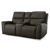 Jarvis Power Reclining Loveseat With Console & Power Headrests - Mica | Flexsteel