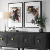 Velocity Framed Abstract Prints (Set of 2) Brown / Green / Red / White - Dark Brown / Green by Uttermost - View 3