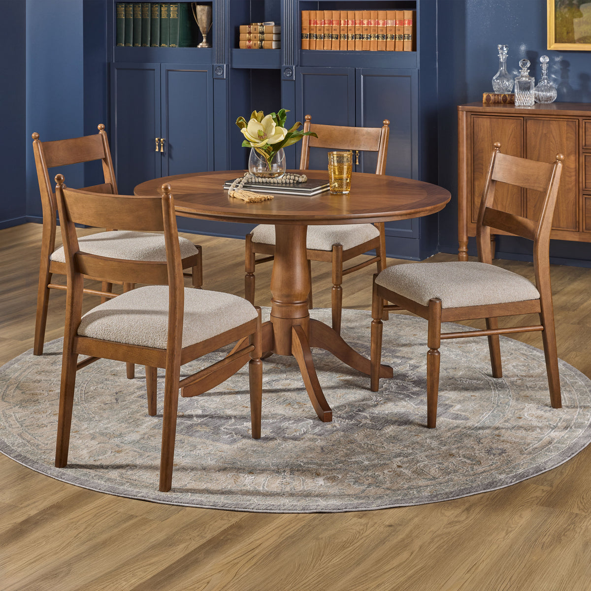 Azalea Round Dining Table - Walnut | Flexsteel