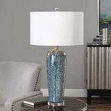 Maira Ceramic Table Lamp - Blue / White by Uttermost - View 2