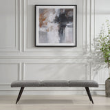 Bowtie Charcoal Fabric Bench - Dark Gray by Uttermost - View 2