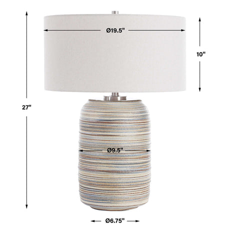 Prospect Ceramic Large Table Lamp - Gray by Uttermost - View 7